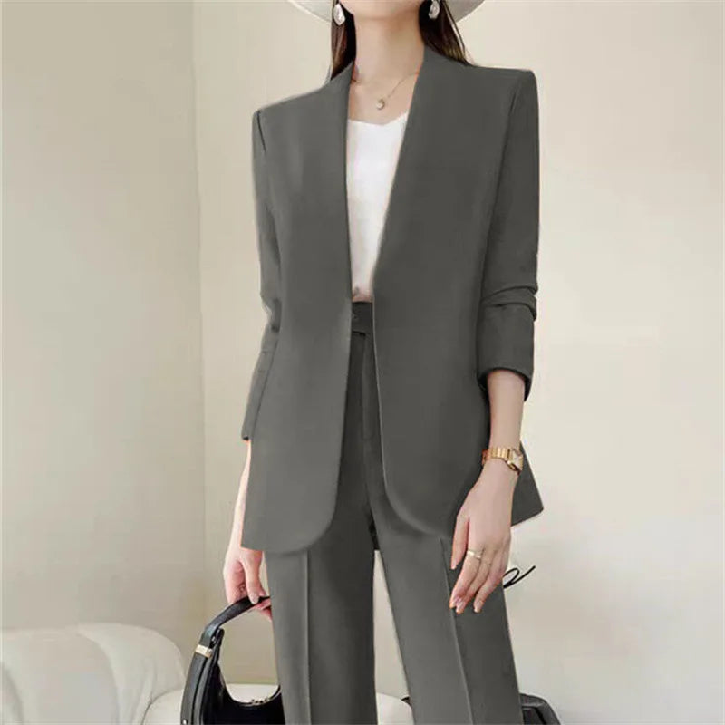Fashion 2 Piece Sets Women Outfits Spring Autumn New in Korean Pants Sets Commuter Elegant Suit Coat 2 Piece Sets Women