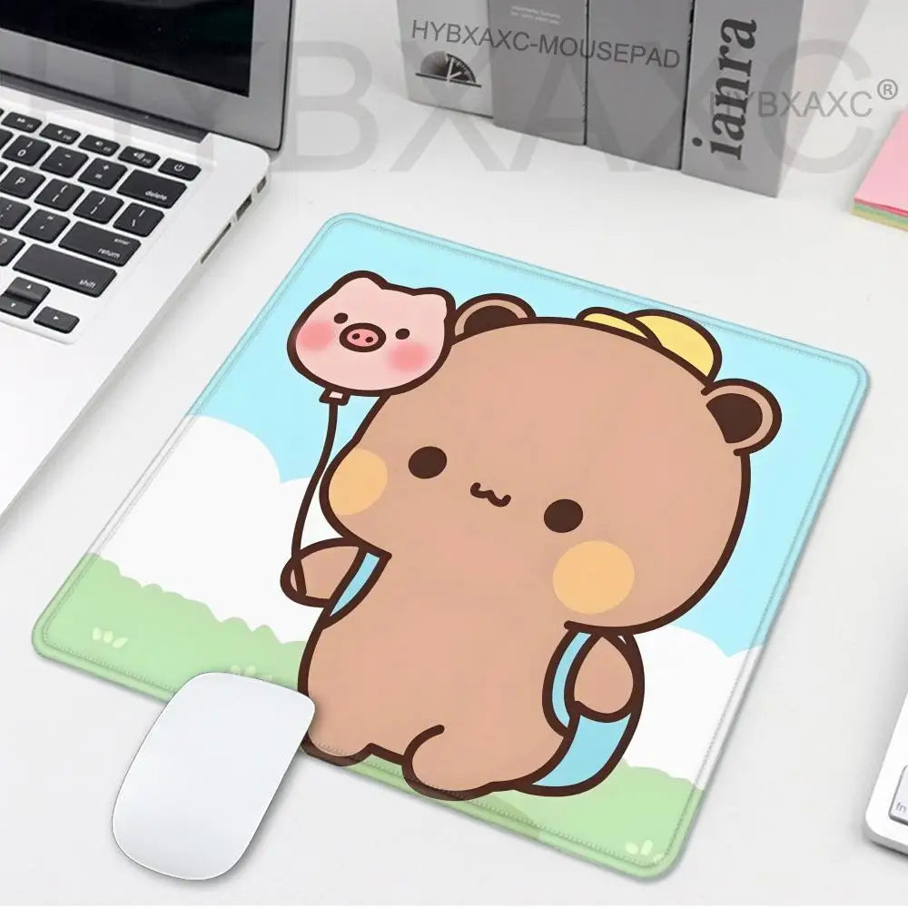 Cute Cartoon Couple DUDU BUBU Mousepad Small LockEdge Mouse Pad For Gamers Computer Desk Pad Rectangular Anti-slip Rubber