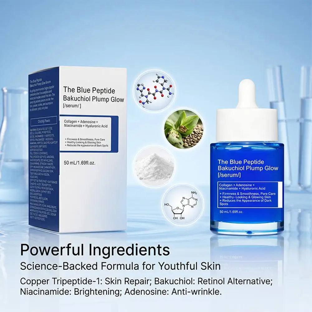 GHK-Cu Blue Copper Peptide Essence Liquid 50 ml Blue Copper Peptide Bitter Nutmeg Phenol Essence Liquid Plump and Full