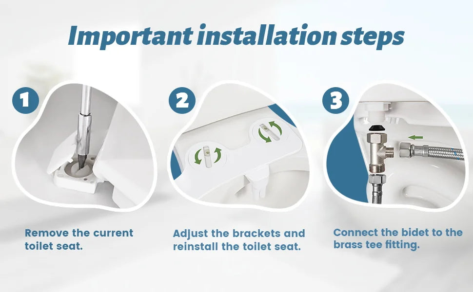 SAMODRA Button Bidet - Non-ElectricSelf  Cleaning Dual Nozzle (Frontal and Rear Wash) Fresh Water Bidet Toilet Seat Attachment