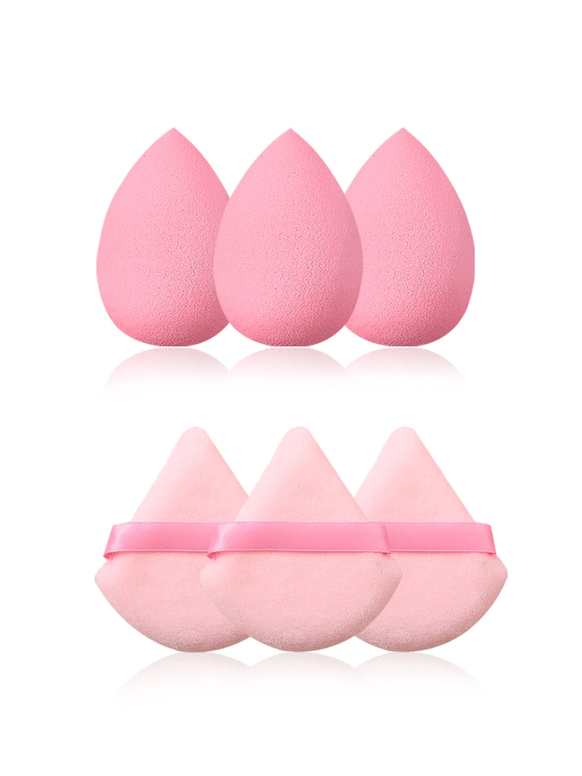 19PCS Set of 12 Beginner Makeup Brushes +3Pcs Non-Powder Makeup Eggs +3Pcs Triangular Powder Puff +1Pcs Storage Bag
