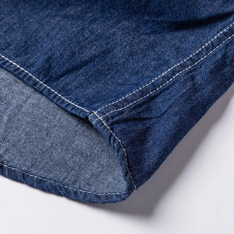 2025 Denim Pure Cotton  Long-Sleeve With Pocket Design Shirt Classic  Fashion Embroider Comfortable Clothes