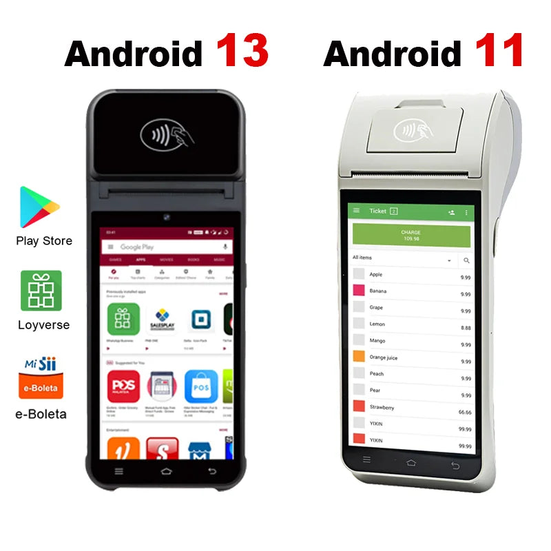 Android 14/13/11 Handheld Terminal POS Printer Portable 58mm Thermal Receipt Printer 4G NFC Ticket Bill POS PDA Impressora
