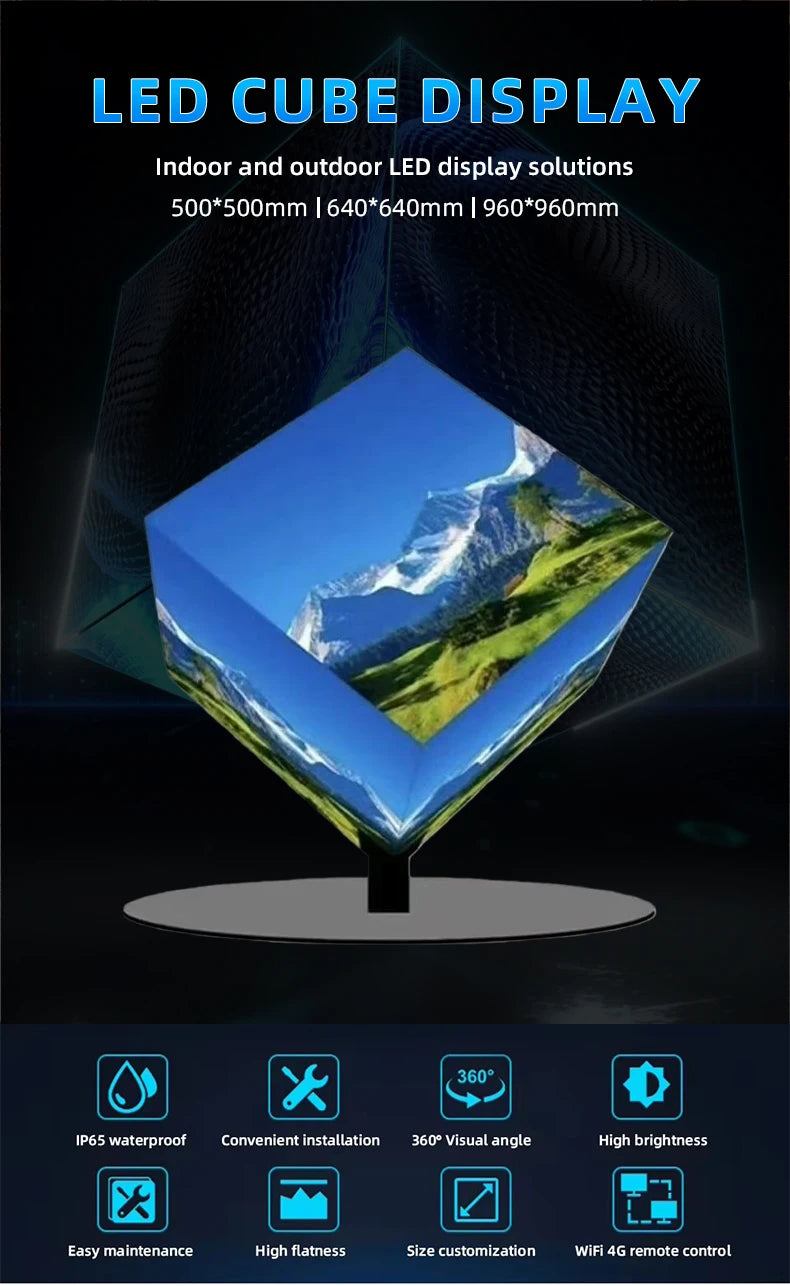 Customized  LED Magic Square Display Advertising Cube  LED Screen Unique LED Display Screen