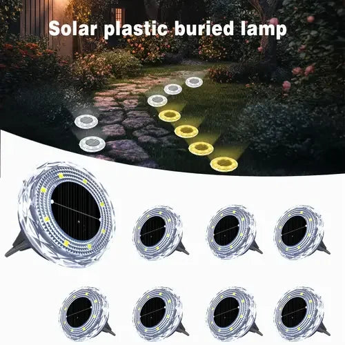 1/2/4/8pcs Mini Solar Crystal Floor Lamp Outdoor Landscape Lighting for Courtyard, Garden, Sidewalk Decorative Illumination
