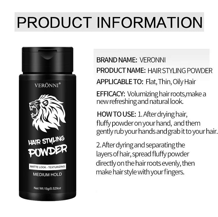 Volumizing Hair Styling powde,oil Control Volumizing Hair Powder,DIY-friendly,Long-lasting Hold for Men and Women No Mess Hair
