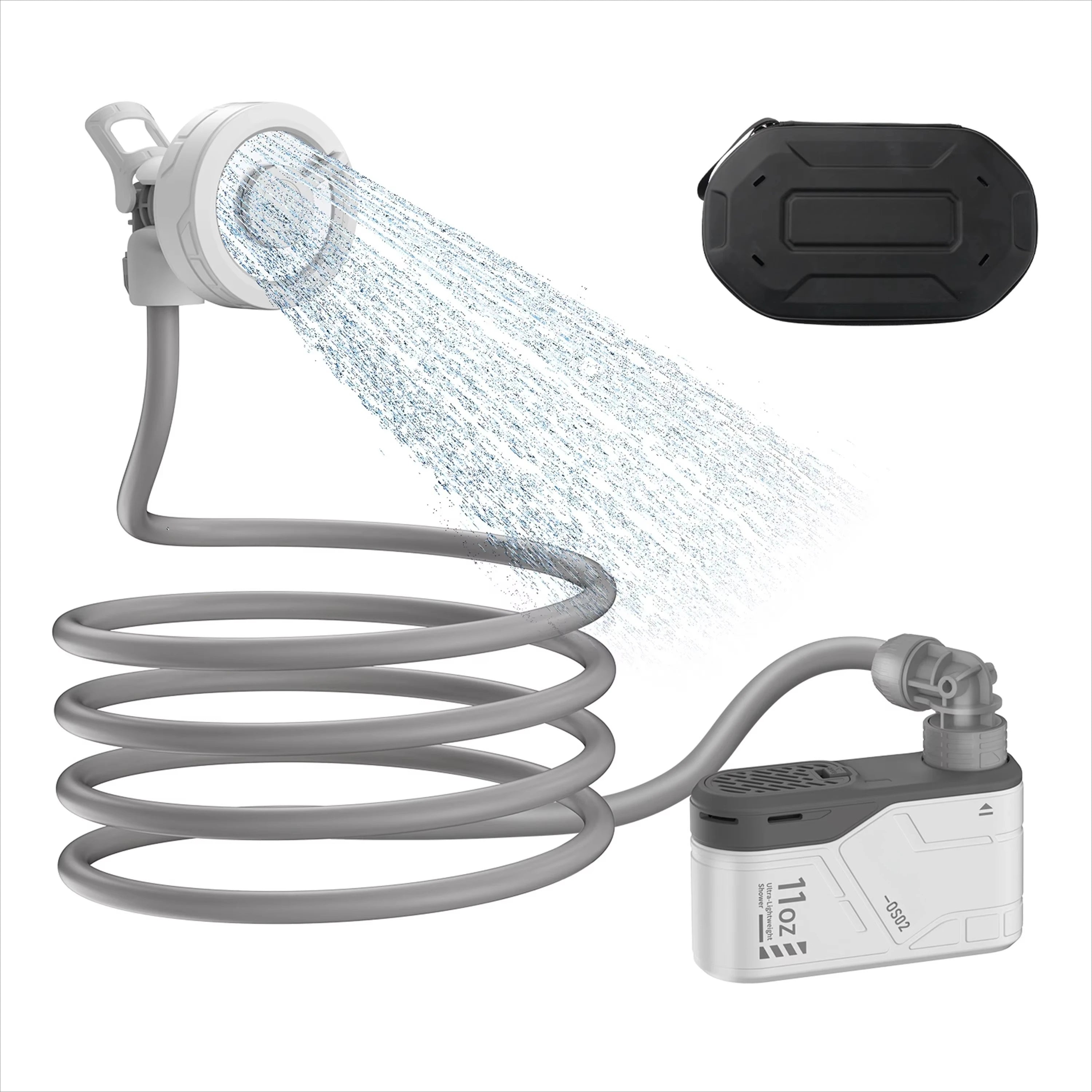 MAX Shower Ultra Light Rechargeable Outdoor Shower Pump, Portable Camping Travel Shower with USB-C Pump for Hiking