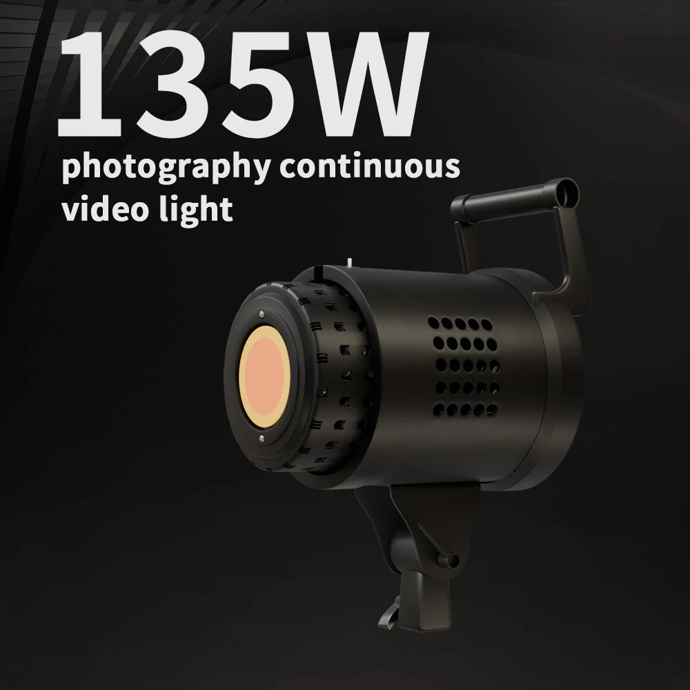 SH Bowens 135W Photography COB Video Light  Dimmable 3000-6500K For Softbox Lighting Portrait Flash Studio Video Live Streaming