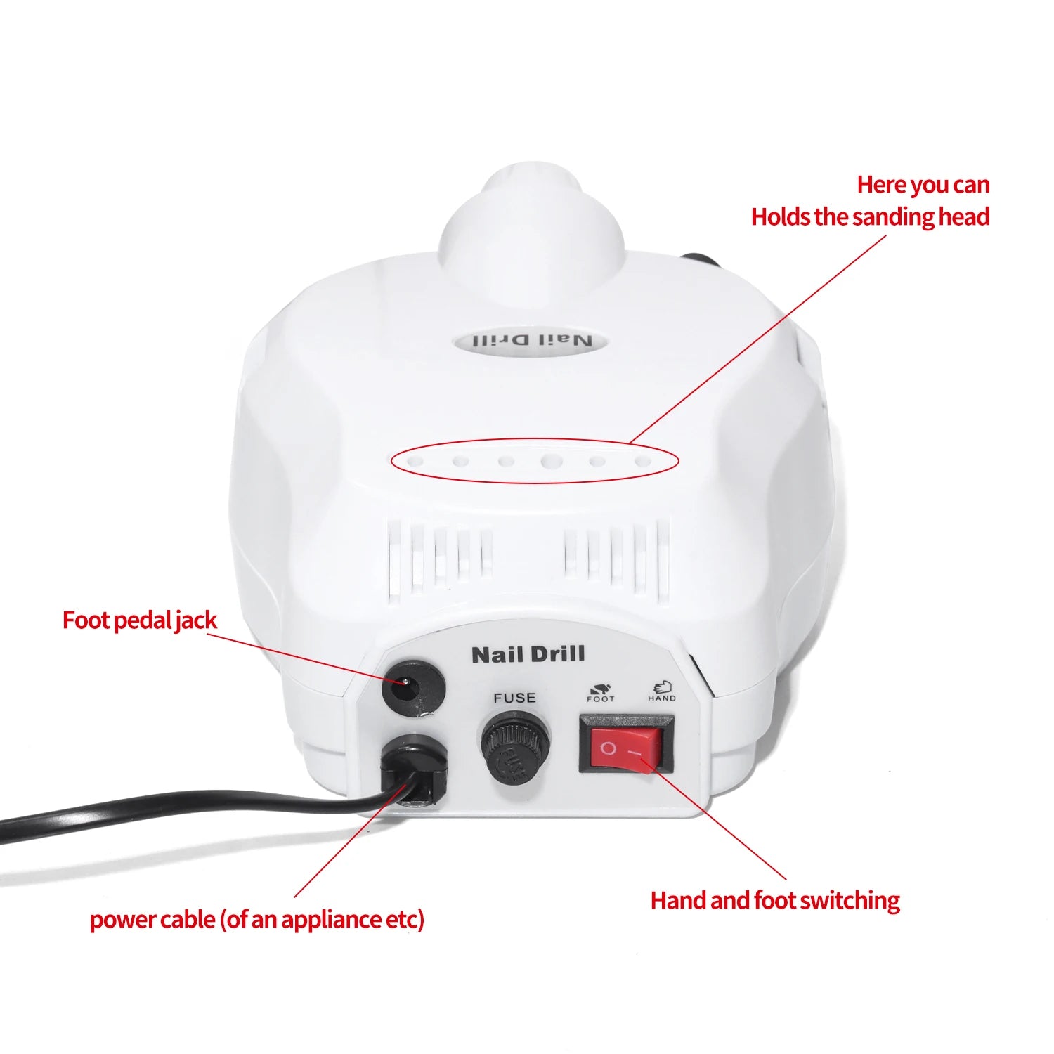 35000RPM Electric Nail Drill Machine Manicure Pedicure Professional Nail Lathe Low Noise Cutters Nail File Kit