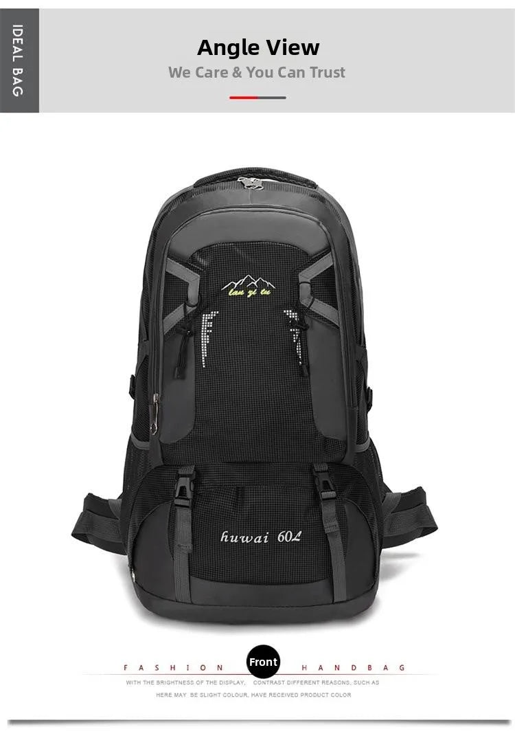 Outdoor Travel Backpack 60L Large Capacity Men's Women's Climbing Bag Luggage Multifunctional Bookbag Lightweight Waterproof