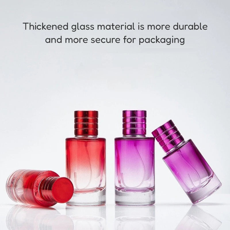 30ml 50ml Gradient Color Glass Refillable Perfume Bottle Portable Cosmetic Atomizer Sprayer Travel Essential Oil Container