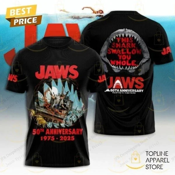 Movie "Jaws" featuring shark pattern 3D Sport Quick-dry Breatha men T-shirt outdoor street casual Fashion Parent-child Clothing