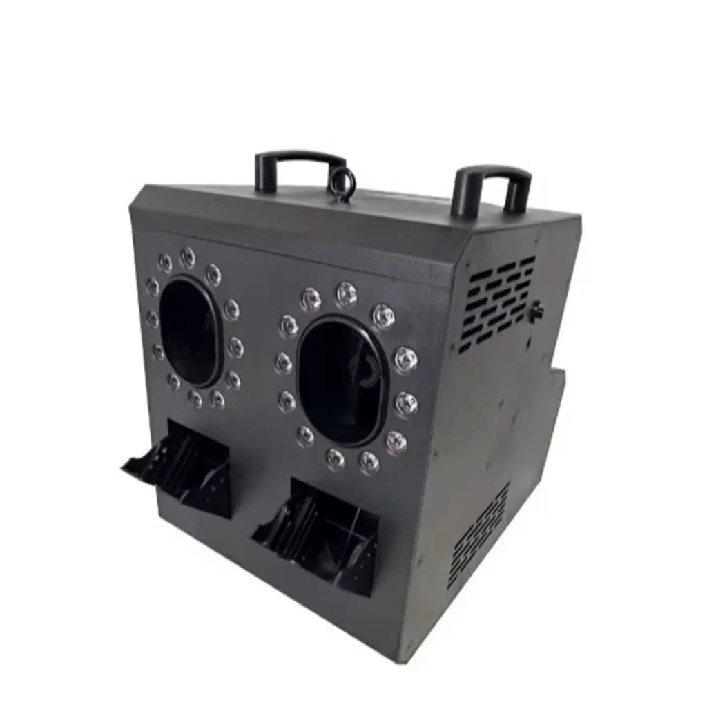 LED DMX512 Remote Control Fog & Bubble Machine Double Wheel Smoke Bar KTV Hole Performance Special Effects Blower