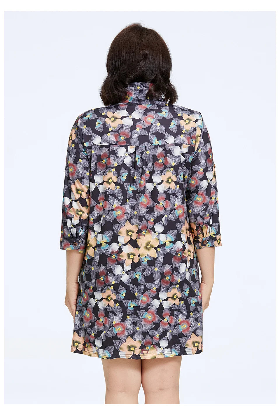 Astrid Women's Dresses 2023 New Long Sleeves Plus Size Floral Print Elegant Dress Stand-Up Collar Party Dresses Daily Office