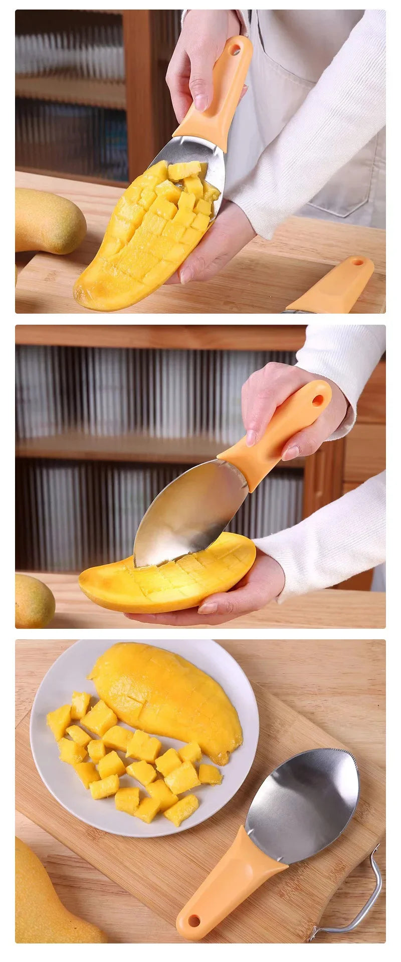 Multifunctional Fruits Peeling Spoon Mango Meat Separator Cutter  Kitchen Gadgets Fruits Watermelon Cutting Digging Gadgets