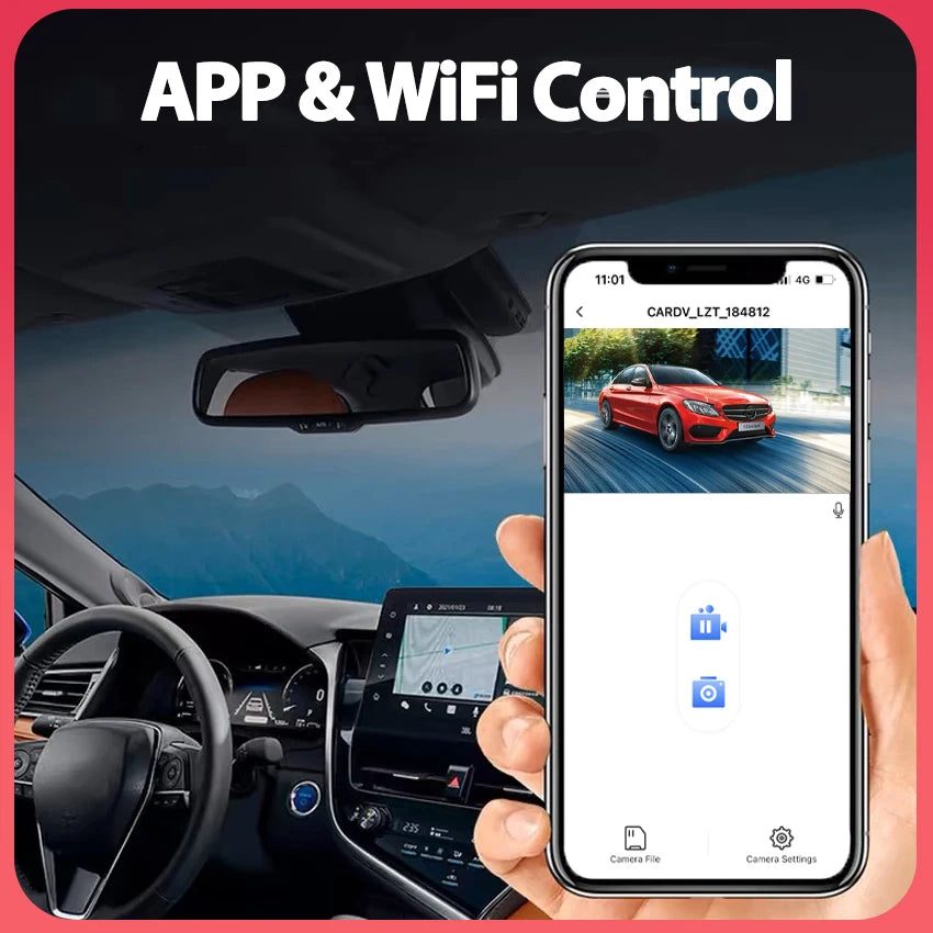 Car DVR Wifi for Smart 453 for Smart fortwo forfour 453 2015-2020, for Renault Clio 4/Mégane 3/Twingo/Laguna 3 Dash Cam Camera