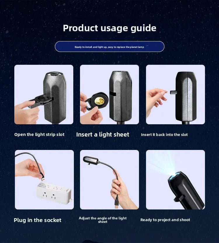 Projector Nightlight - Creative Moonlight LED Nightlight with Dimming Function, Ideal for Bedroom Decor