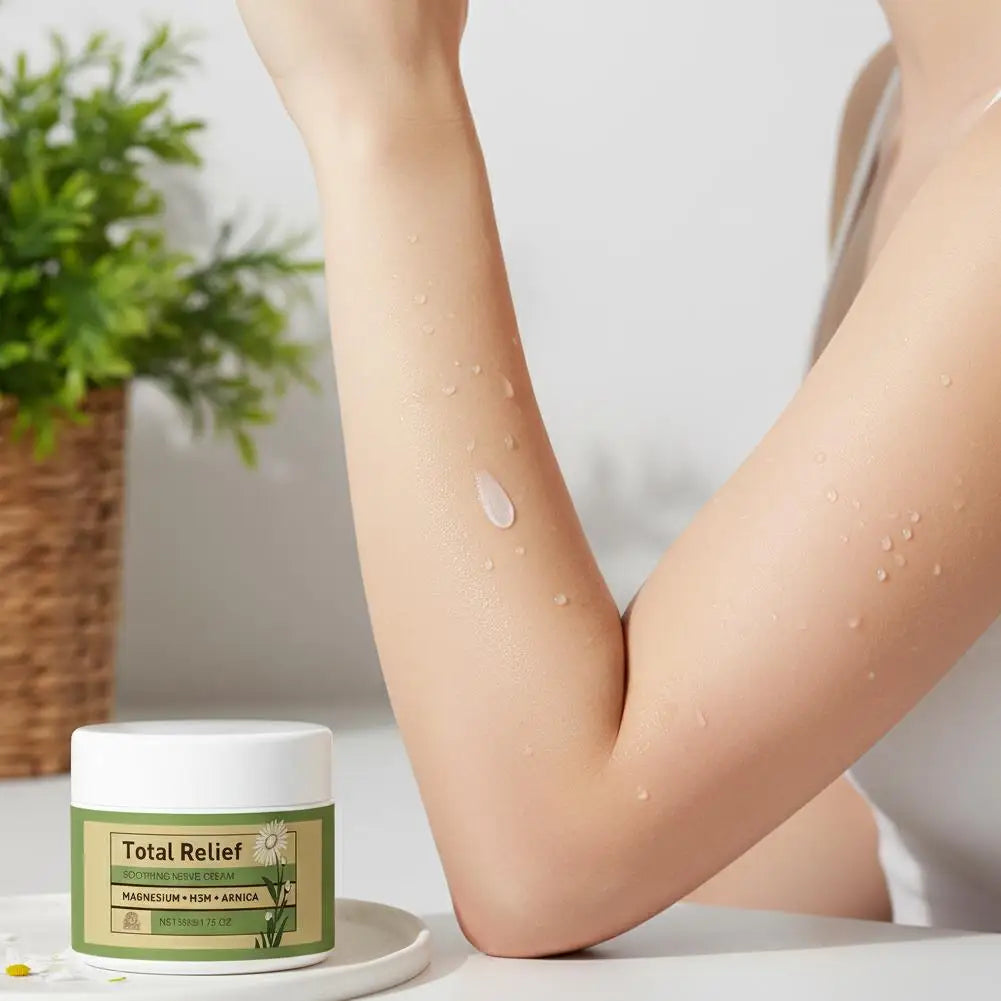 Natural Nerve Relief Cream With Magnesium Arnica Gentle Plant-Based Body Butter For Soothing Skin Care