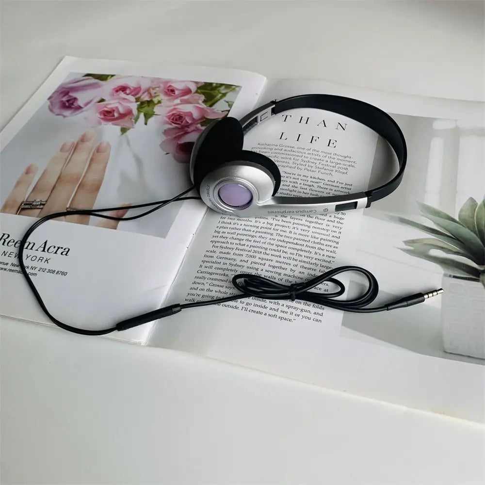 Fashion Retro Classic Headset Y2K Wired Headphone 3.5mm Type C Over Ear Earbud