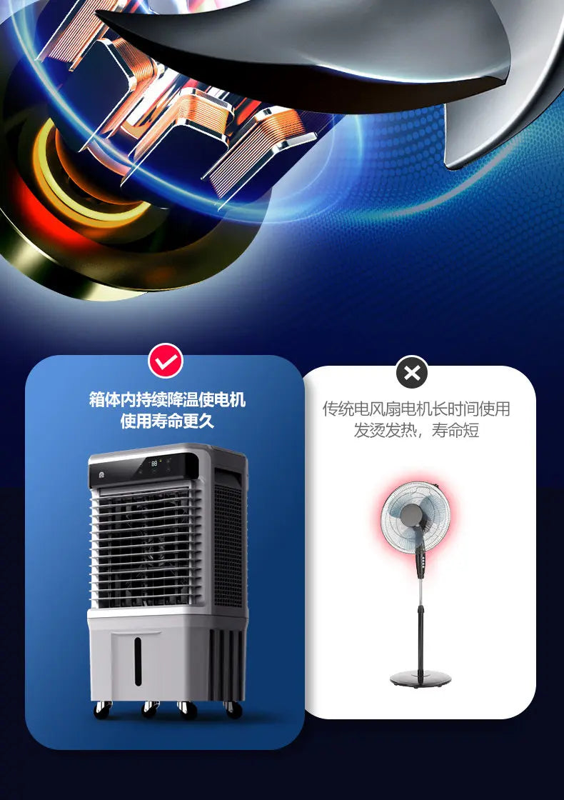 Portable Air Conditioner Fan Evaporative Ice Cooling Fan Powerful Cooling Floor Fan for Home Commercial