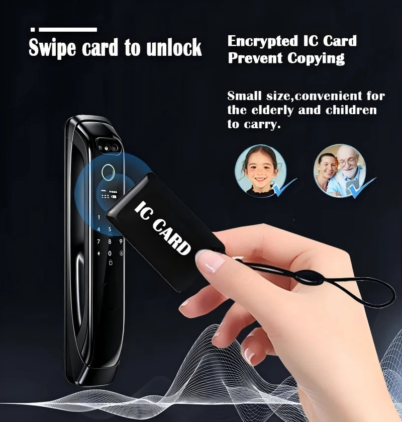 5050 5072 5572 4585 6085 Mortise Tuya WiFi Video Intercom 3D Face Recognition Smart Lock Biometric Camera Auto Keyless Lock