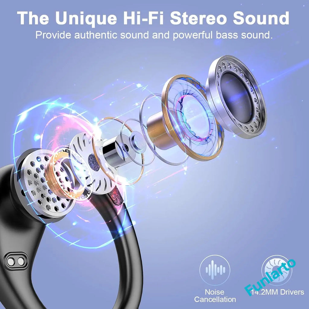 Deep Bass Wireless Headphones Earbuds Bluetooth 5.3 TWS Earphones in-Ear LED Display Waterproof Earphones for Work Gym Sports