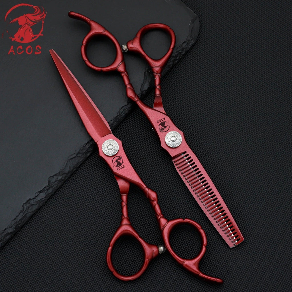 ACOS Professional Barbershop Scissors Set 440C Steel 6-inch Hair Thinning Clippers for Household Barber Tools