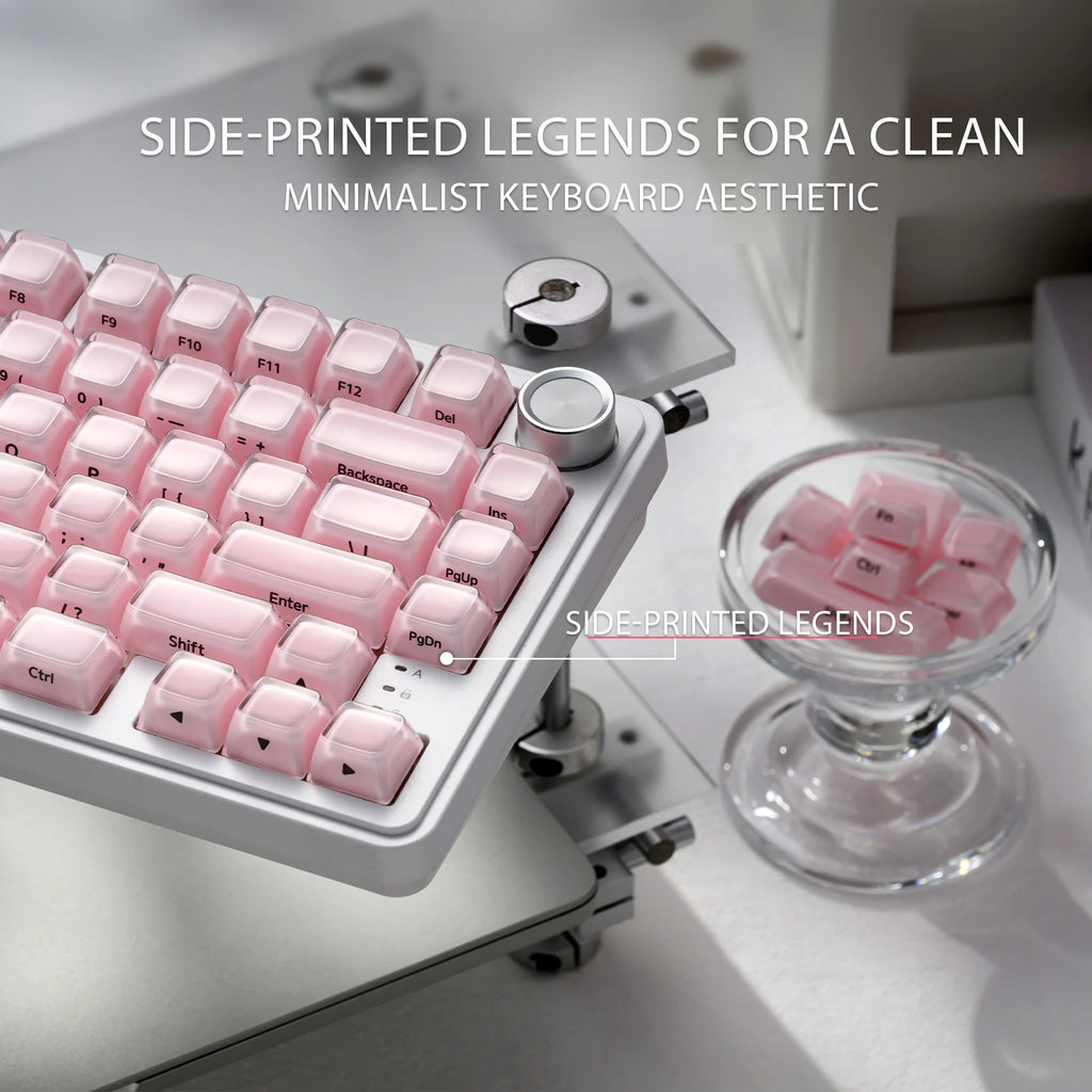 XVX Jelly Crystal Keycaps Side Print Pink/Blue 113keys Double Shote DIY Mechanical Keyboard OEM Profile Translucent Keycaps
