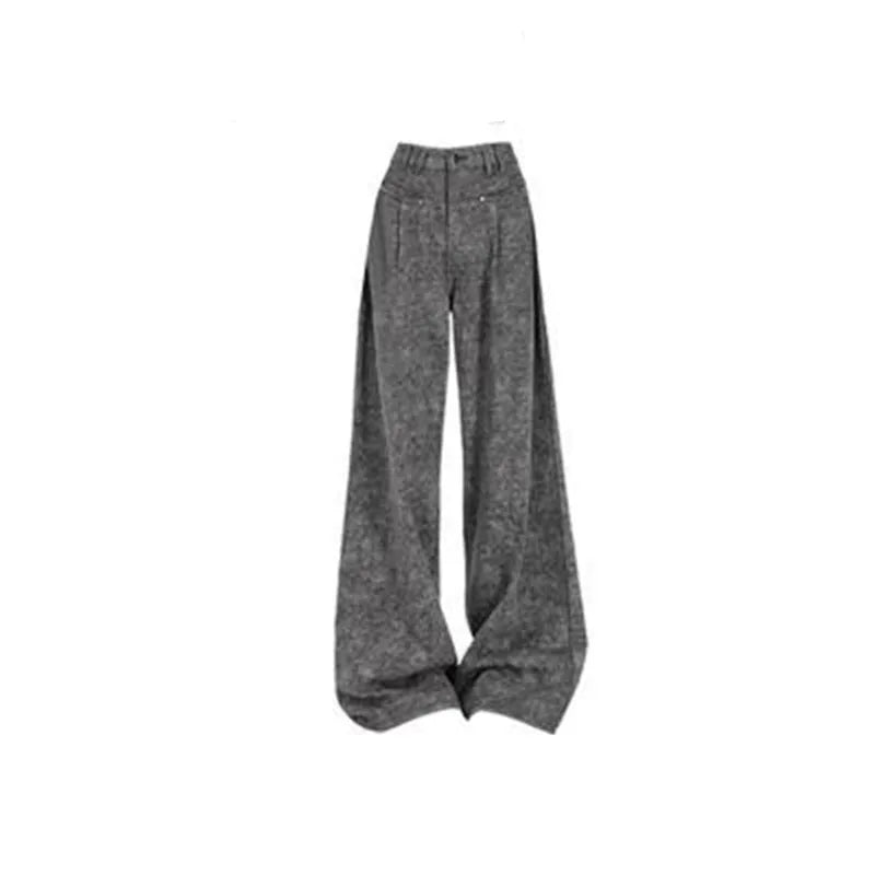 Spring and Autumn New Korean Knitted Sweater Black Base Sweater+Straight Leg Wide Pants 3-Piece Set