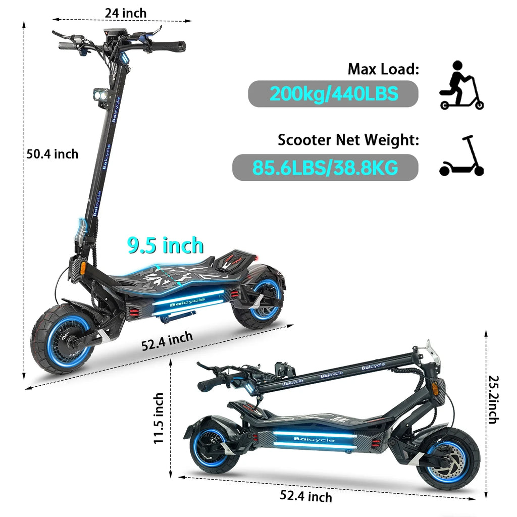 High Power Dual Motor 3000W*2 Electric Scooter 10 Inch Anti-Shock Tires Foldable Adult Off Road E Scooter Long Distance Travel Scooter