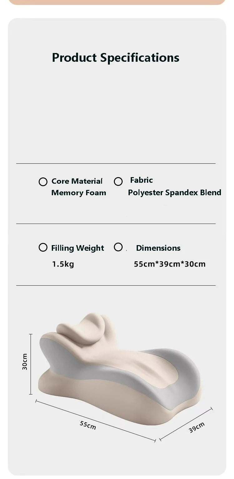 Ergonomic Memory Foam Pillow for Prone Sleeping Neck Pain Relief Wedge Support Pillow for Bed Sofa，Suitable for couples