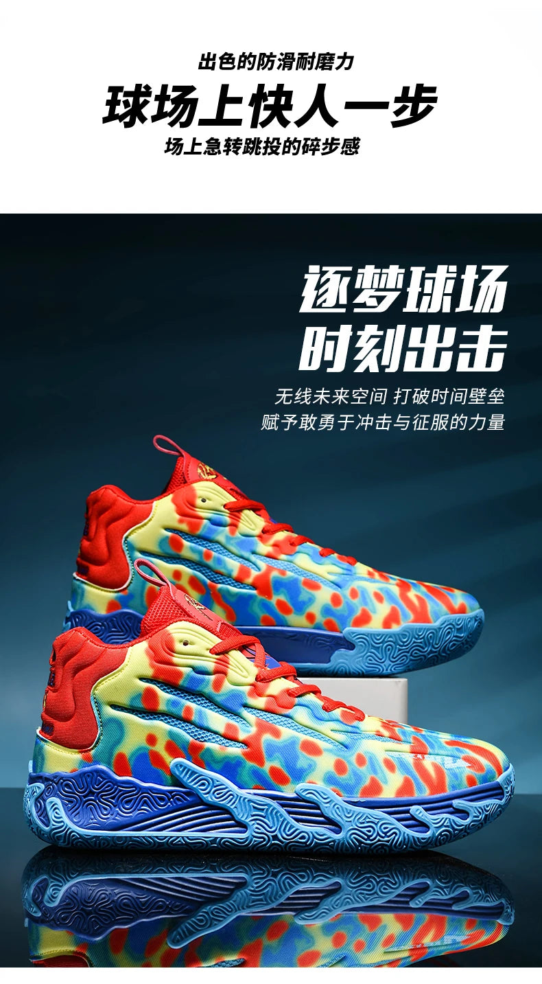Men Basketball Shoes Field Training High-top Comfortable Non-slip Sports Footwear Luxury Lace-up Flat Sneaker for Men Traf Homme