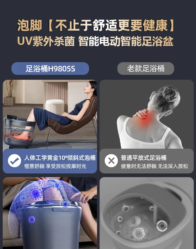 Foot Bath Electric Automatic Foot Spa with Massage Deep Footbath Machine for Home Use Constant Temperature Electric Foot Warmer