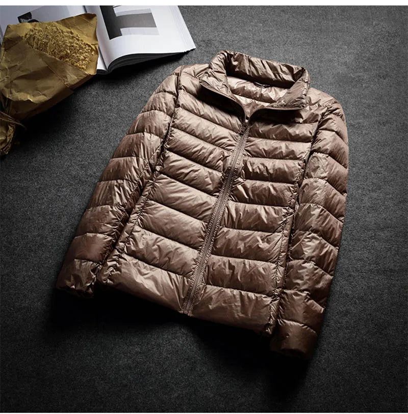 Schinteon Ultralight White Duck Down Jacket Spring Autumn Warm Slim Zipper Women Fashion Light Down Coat 13 Colors S-7XL