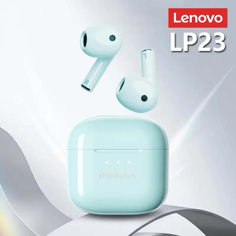 Lenovo LP23 Headphones Wireless Bluetooth 5.4 TWS Hifi Stereo Earphones Gaming Sports Touch Control HD Call with Mic Earbud