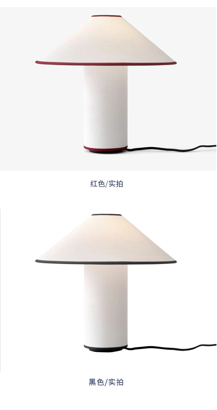 Colette Table Lamp Japanese Wabi-sabi Fabric Art Decorative white mushroom lamp Living Room Study Bedroom Bedside light