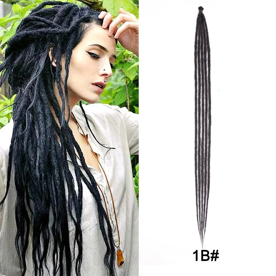 20"36Inch 5Strands Handmade Dreadlocks Extensions Ombre Synthetic Dreads Dreadlocks Twist Braiding Hair Reggae Dreads Braids 