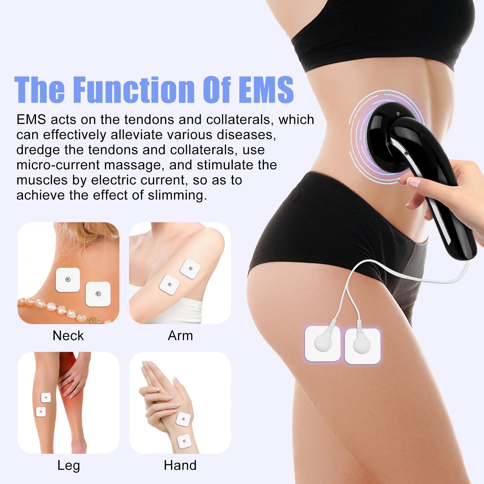 6 IN 1 Body Shape Massager EMS ultrasonic Slimming Gel Cream Infrared 1Mhz Ultrasound Cavitation Fat Burner Bar Weight Loss Tool