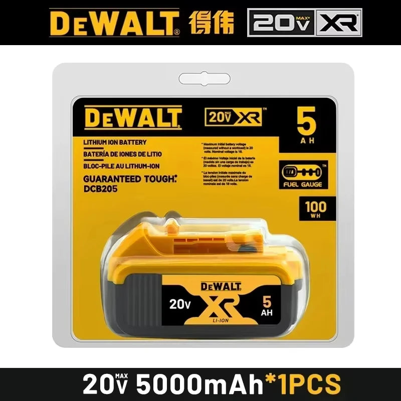 100% DEWALT Original 18V 20V 6.0AH 5Ah, DCB206, DCB205 With Fast Charging, 20V Lithium Battery, Power Tool Battery 20V Dewalt
