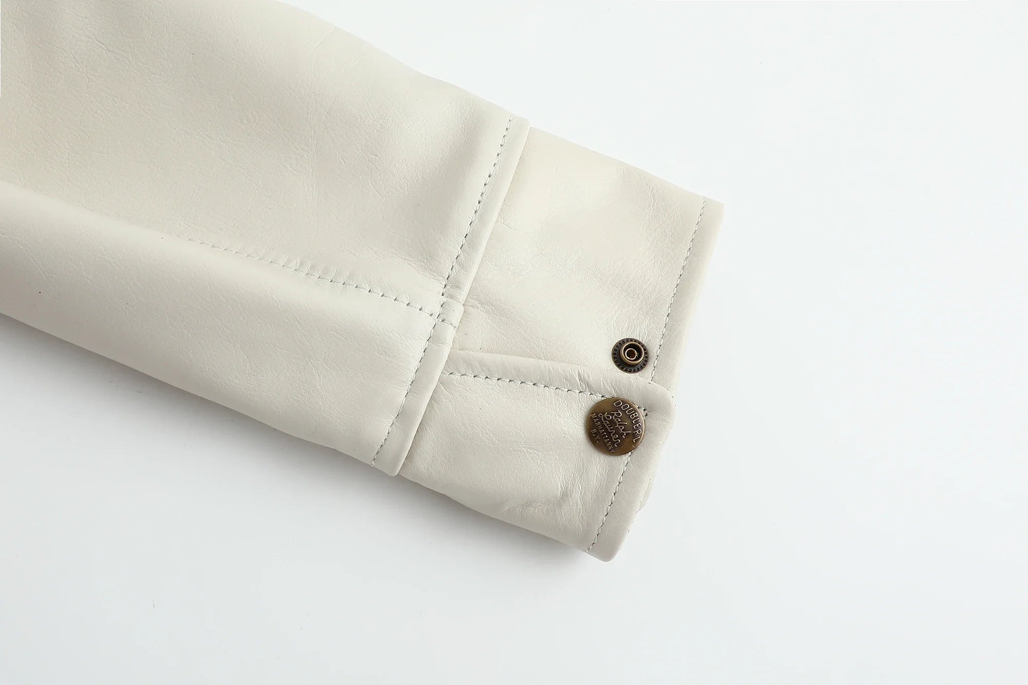 Men's Genuine Leather Jacket White Lapel Calfskin Jacket Natural Cowhide Men's Coat Slim Fit Top Layer Cowhide Biker Jacket