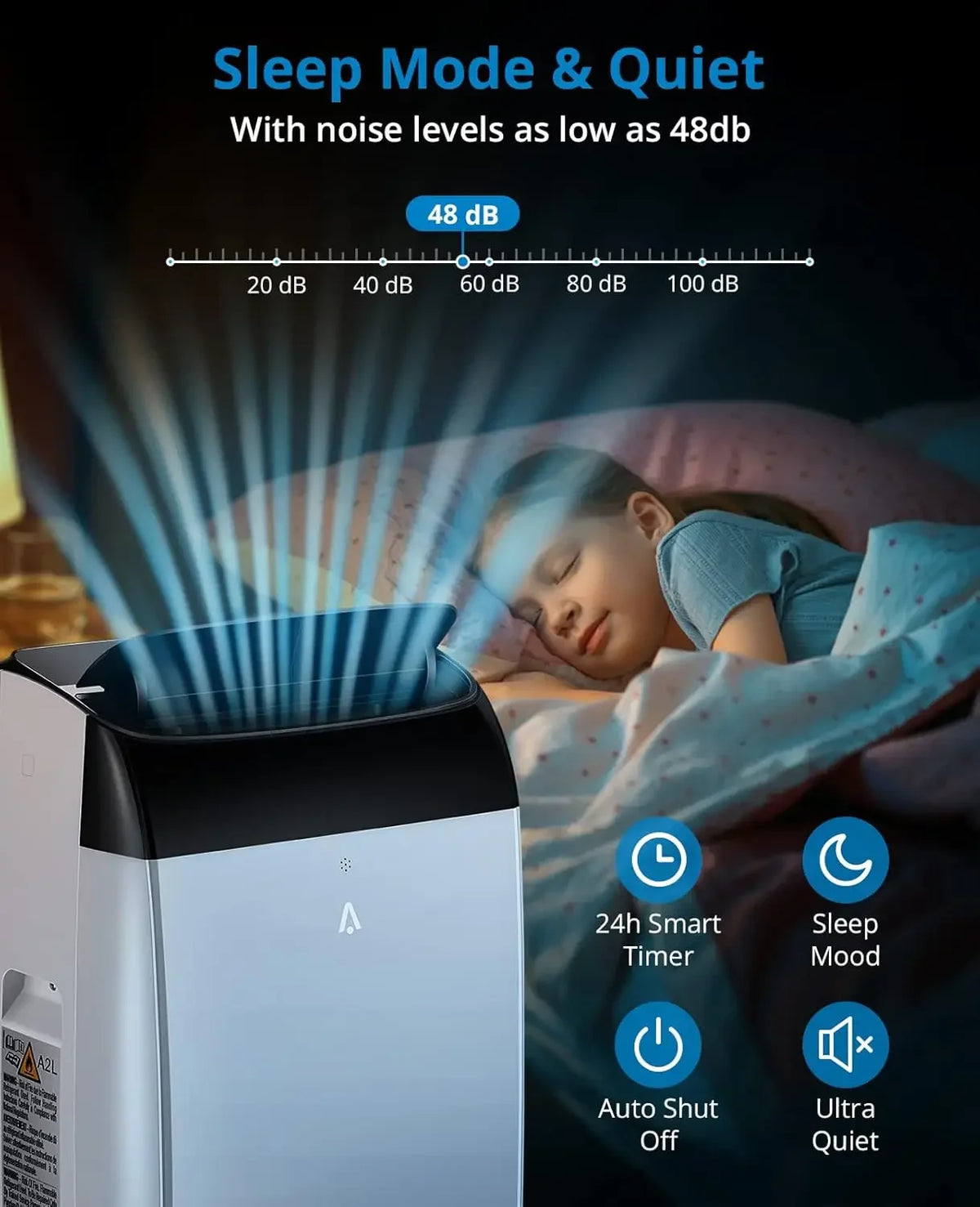 14000 BTU Portable Air Conditioner for 3-in-1 Free Standing Cooling AC Unit with Fan Dehumidifier Remote Control and Sleep