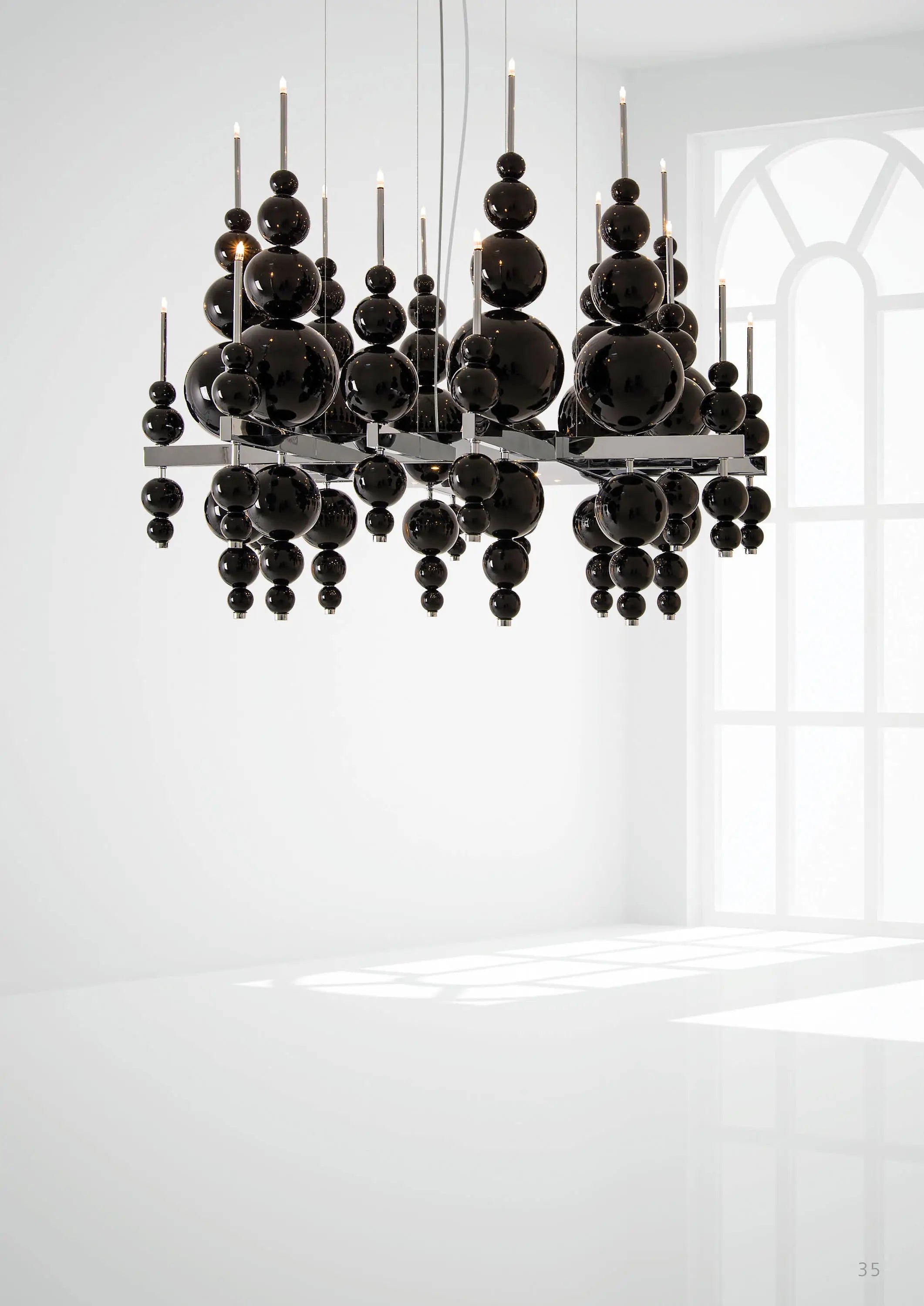 Luxury Living Room Black Chandelier Designer Tears From Moon Chandelier For Ceiling Restaurant Large Dining Table Hanging Lamp