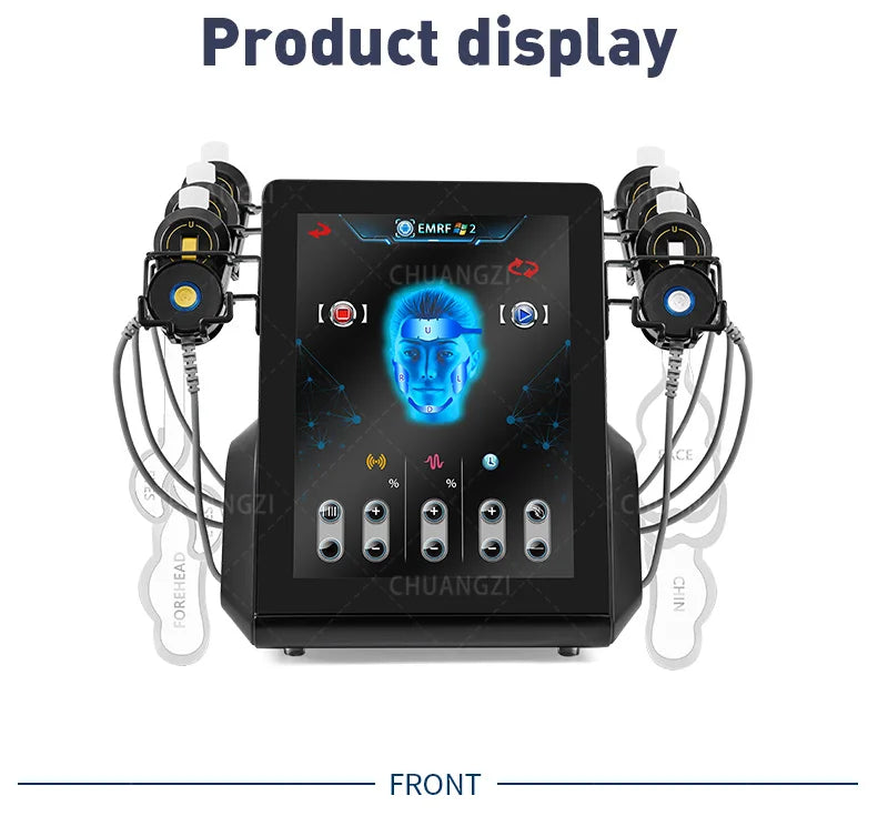 Ems RF Facial Electrostimulation Face Lifting Machine  6 Handles Sculpt Face Pads Massager Device Anti Aging Wrinkles Removal