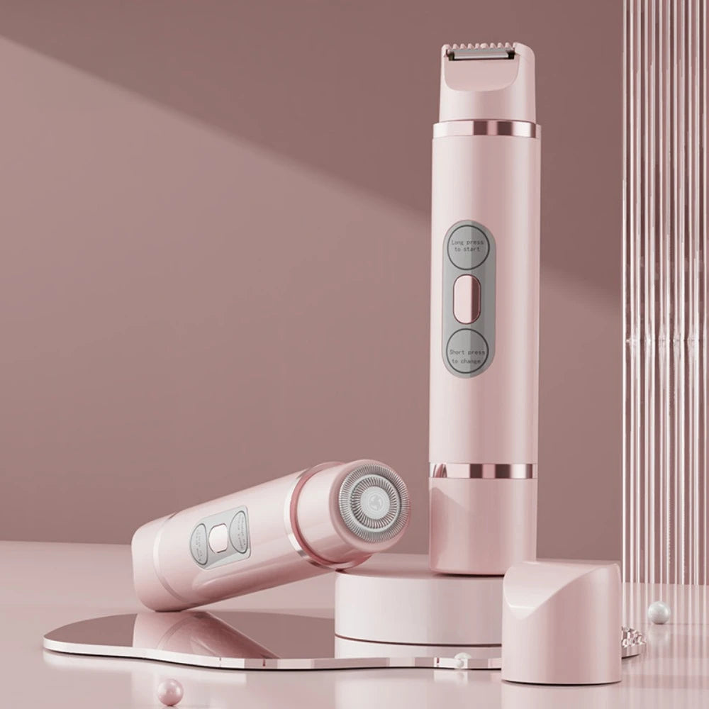 Dual-Head Two-In-One Electric Epilator for Women, Suitable for Private Areas and Full Body, Bikini Care, Wet and Dry Use