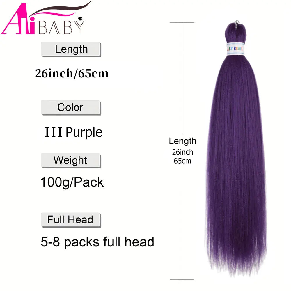 Ombre Kanekalon Braiding Hair Extensions Pre Stretched 26 Inch Synthetic Hair for Afro Jumbo Box Braids Natural Looking