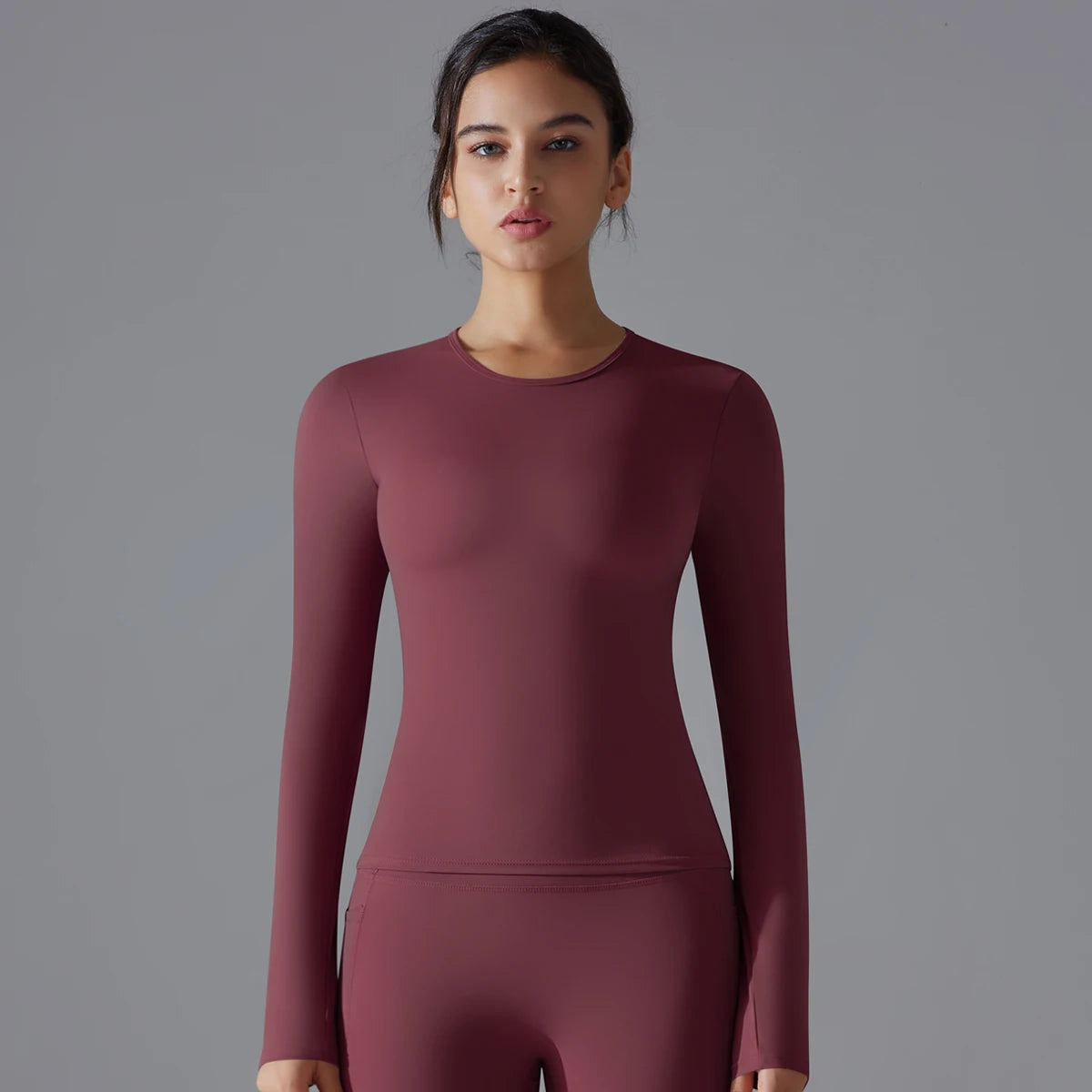Yoga Shirts For Women Long Sleeve Winter Fitness Running Gym Clothes Workout Dry Fit Breathable High Elastic Sports Top