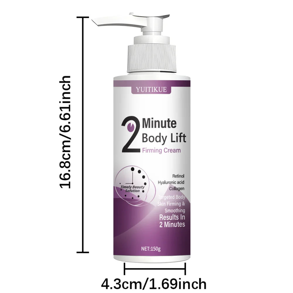 2 Minute Body Lift Firming Cream with Retinol & Hyaluronic Acid, Tightens Belly, Thighs & Arms, 150g