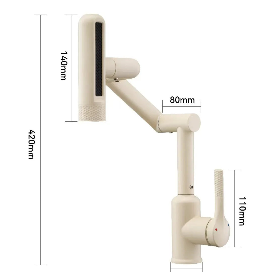 Stainless steel household kitchen hot and cold sink faucet multifunctional universal mechanical arm rotating washbasin