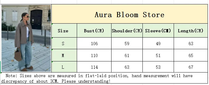 Solid Lapel Full Sleeve Coat  Elegant Single Breasted Pockets Short Loose Outwear For Women 2026 New Casual High Street Overcoat