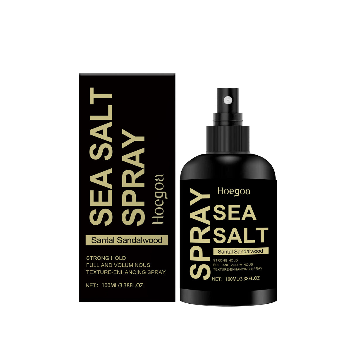 Hoegoa Sea Salt Spray Long‑Lasting Hold Add Hair Volume Anti‑Frizz Hair Strengthening Sandalwood Scent Daily Hair Styling Spray